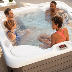 Friends in a hot spring hot tub for sale